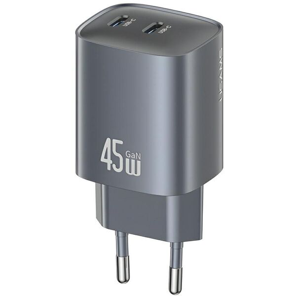 Ładowarka sieciowa USAMS CC305 T66 45W GaN 2xUSB-C tarnish