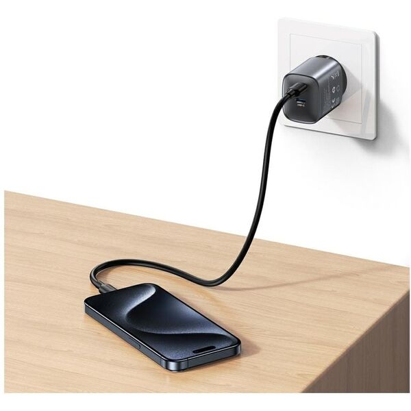 Ładowarka sieciowa USAMS CC305 T66 45W GaN 2xUSB-C tarnish