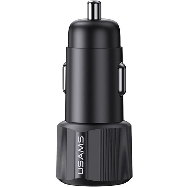 Φορτιστής αυτοκινήτου USAMS YT Series CC283 60W 1xUSB-A 1xUSB-C μαύρο