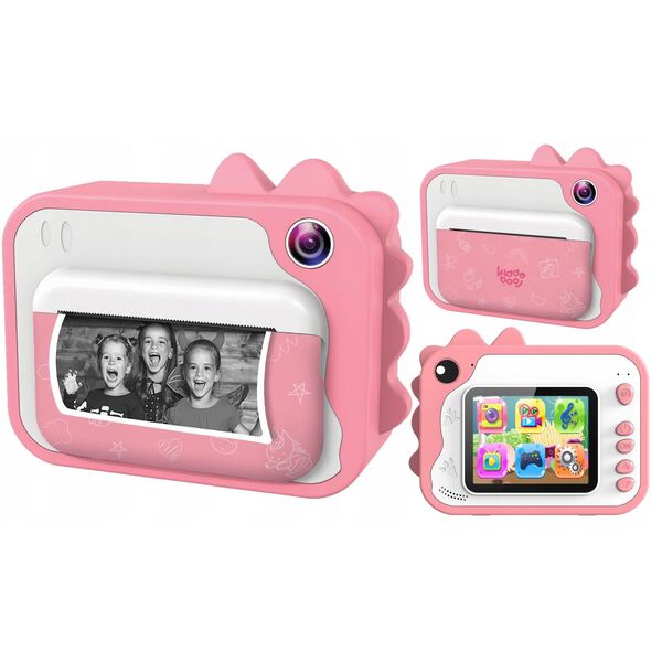 Ψηφιακή Άμεση Κάμερα 20mp 1080p + Mp3 Εκτυπωτής Εκτύπωση Φωτογραφιών / P80 Ροζ