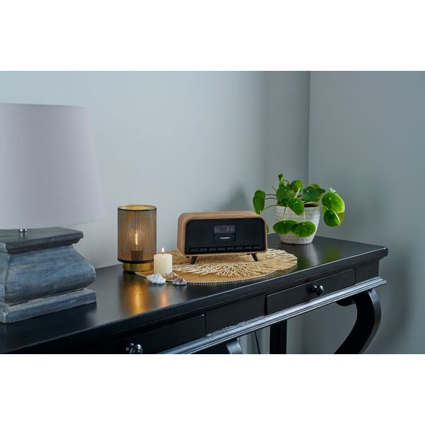 Thomson Głośnik drewniany bezprzewodowy COSY Bluetooth Radio FM Alarm LCD 30W
