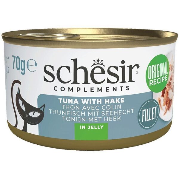 SCHESIR Adult w Galarecie Tuńczyk Morszczuk 70g
