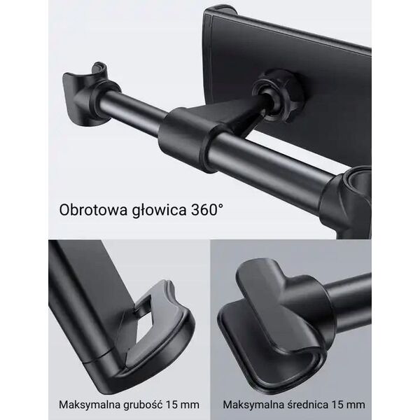 Uchwyt Mocowanie Samochodu Samochód Zagłówek Na Telefon Tablet Do 12,3"" / Cr3