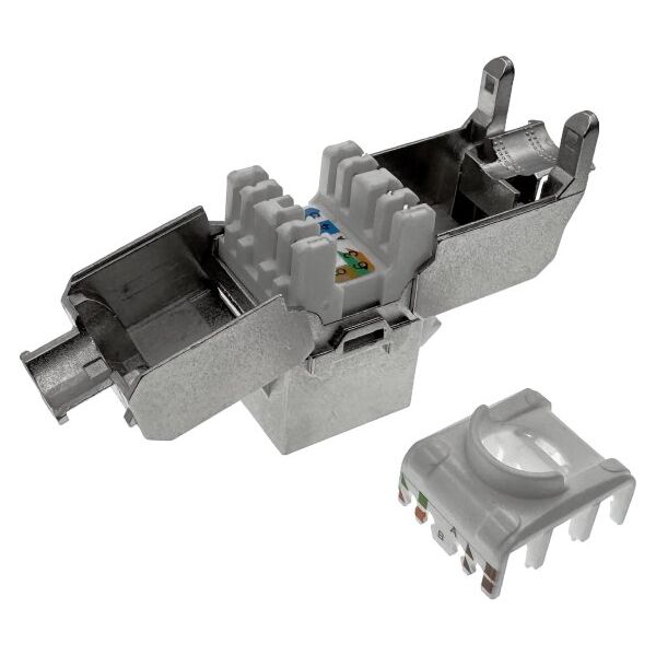 Gniazdo keystone, RJ45, beznarzędziowe, ekranowane, kat. 6A, Q-LANTEC