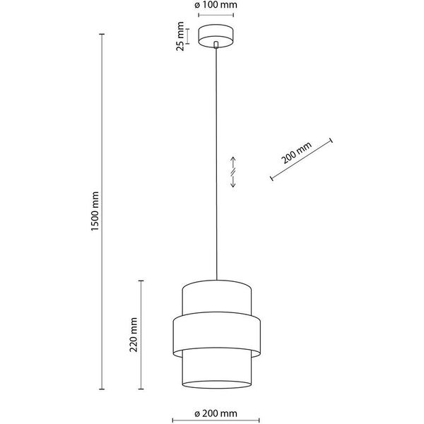 Φωτιστικό κρεμαστό TKKRYWULT Calisto 5401 1x15W E27 γιούτα/μαύρο