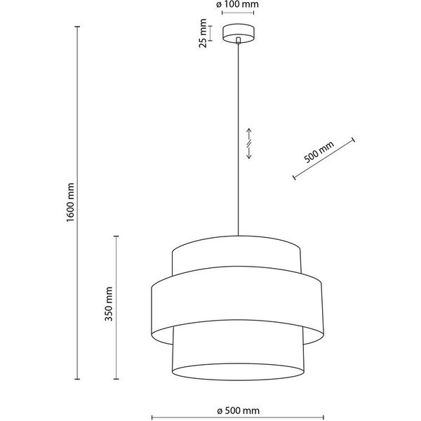 Φωτιστικό κρεμαστό TKKRYWULT Calisto 5095 1x15W E27 λευκό/μαύρο