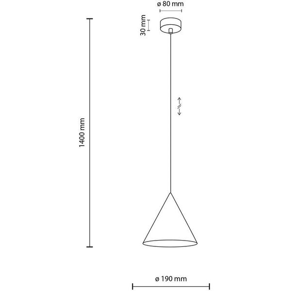 Φωτιστικό κρεμαστό Cono 10058 της TKKRYWULT 1x15W E27 μαύρο