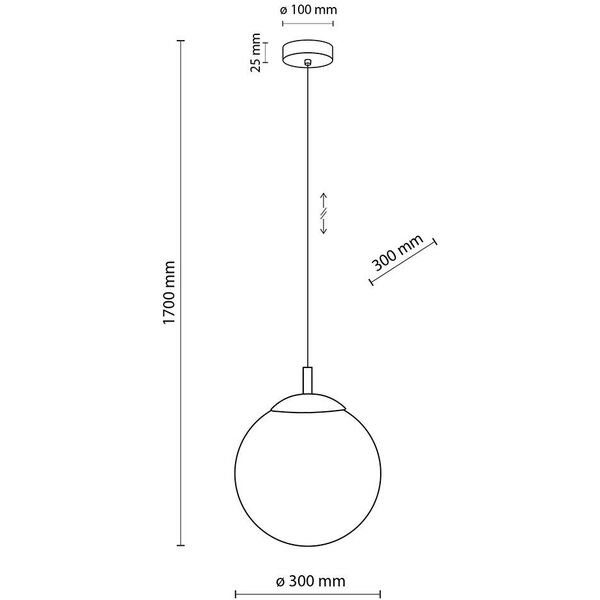 Φωτιστικό κρεμαστό Esme 5670 με 1 λάμπα 15W E27 λευκό/μαύρο
