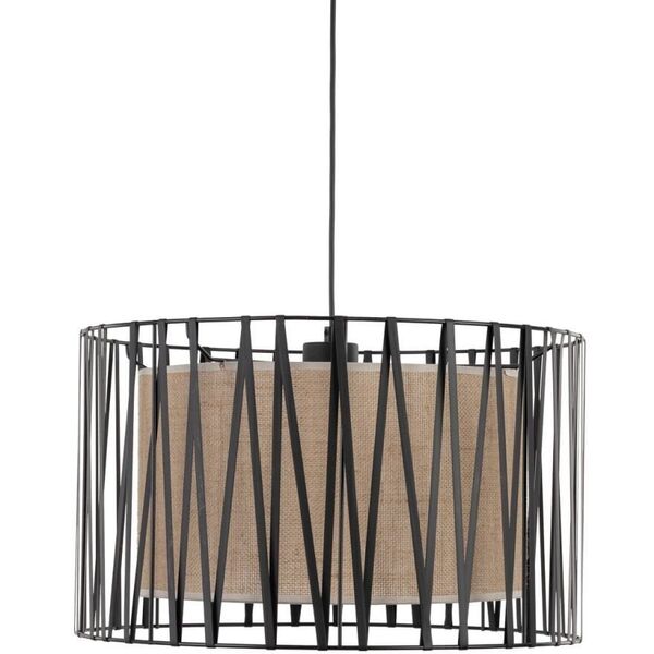 Φωτιστικό κρεμαστό TK Lighting Harmony 4557 3x15W E27 μαύρο/γιούτα