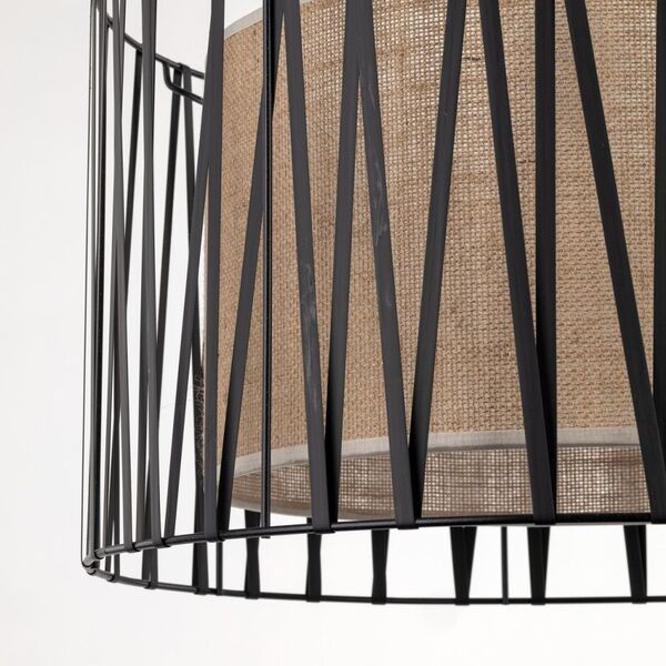 Φωτιστικό κρεμαστό TK Lighting Harmony 4557 3x15W E27 μαύρο/γιούτα