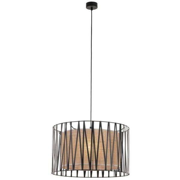 Φωτιστικό κρεμαστό TK Lighting Harmony 4557 3x15W E27 μαύρο/γιούτα