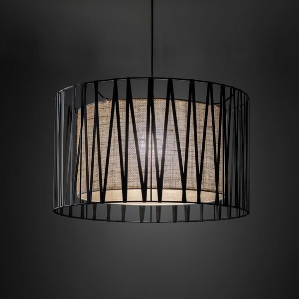 Φωτιστικό κρεμαστό TK Lighting Harmony 4557 3x15W E27 μαύρο/γιούτα
