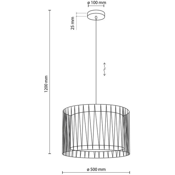 Φωτιστικό κρεμαστό TK Lighting Harmony 4557 3x15W E27 μαύρο/γιούτα
