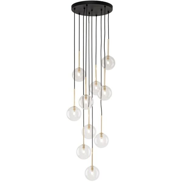 Φωτιστικό κρεμαστό TKKRYWULT Nilos 5944 10x6W G9 διάφανο/χρυσό