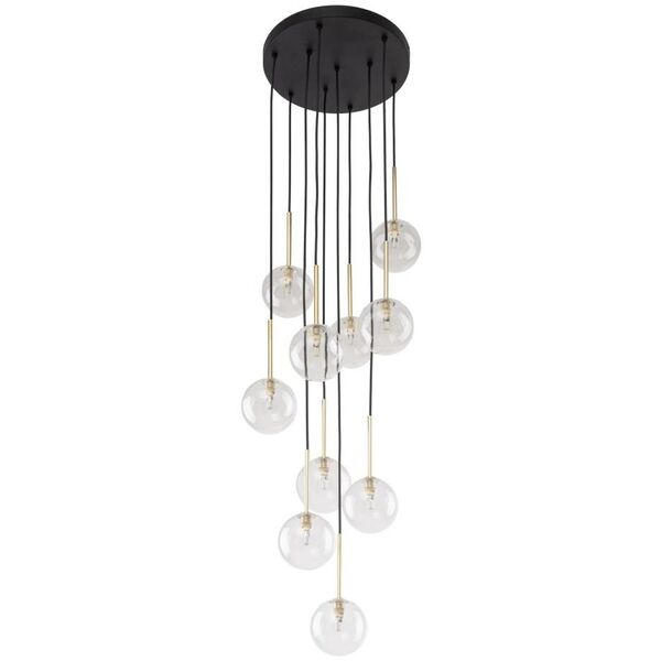 Φωτιστικό κρεμαστό TKKRYWULT Nilos 5944 10x6W G9 διάφανο/χρυσό