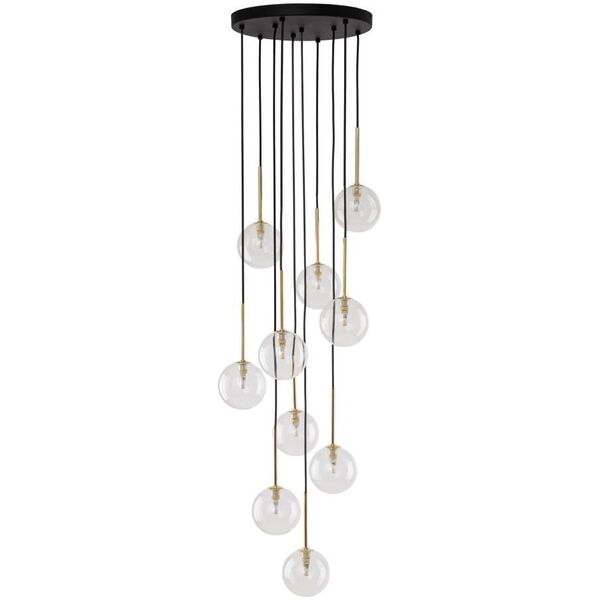 Φωτιστικό κρεμαστό TKKRYWULT Nilos 5944 10x6W G9 διάφανο/χρυσό