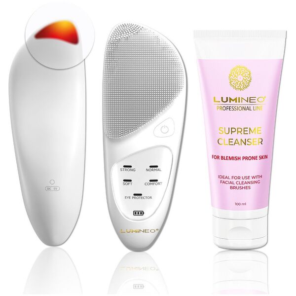 Επαγγελματική Σειρά LUMINEO Sonic Thermo Brush για το πρόσωπο + Τζελ Lumineo για προβληματικό και ακνεϊκό δέρμα