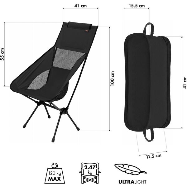 NC3321 ΠΤΥΣΣΟΜΕΝΗ ΚΑΡΕΚΛΑ ULTRALIGHT BLACK NILS CAMP