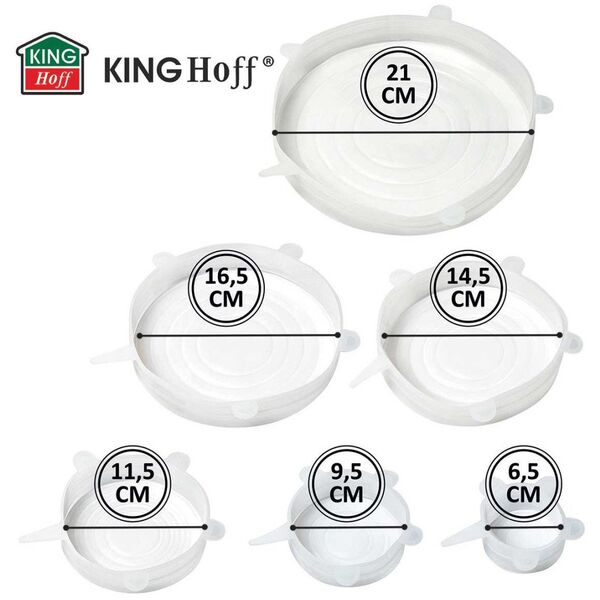 ΣΕΤ 6 τεμ. ΠΟΛΥΧΡΗΣΤΙΚΑ ΚΑΠΑΚΙΑ ΣΙΛΙΚΟΝΗΣ KINGHOFF KH-1902