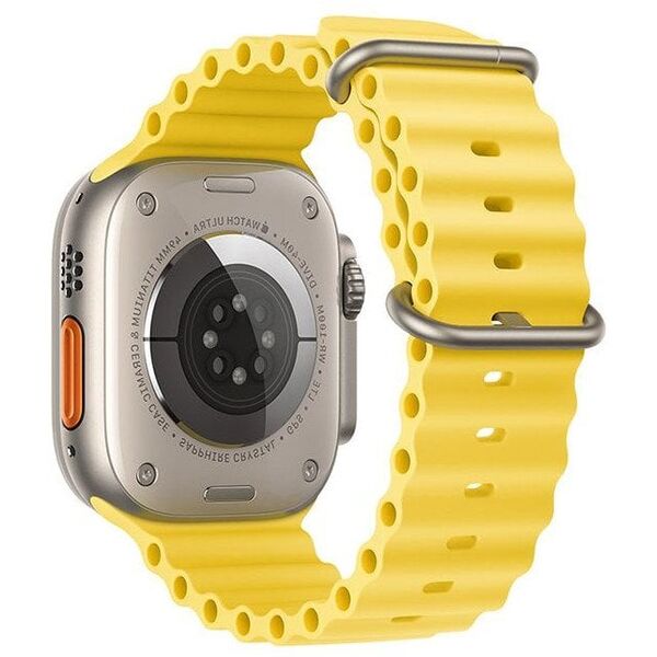 Λουράκι για Apple Watch FORCELL F-Design FA12 τρύπες σιλικόνης 42 / 44 / 45 / 49 mm κίτρινο