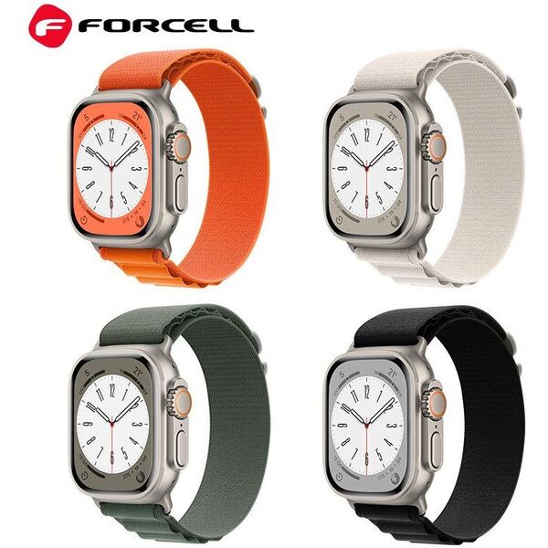 Λουράκι για Apple Watch FORCELL F-Design FA13 πόρπη πολυεστερική ίνα 42 / 44 / 45 / 49 mm πορτοκαλί