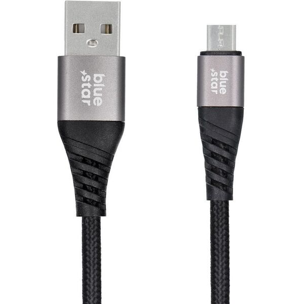 Καλώδιο USB A σε Micro USB Blue Star 2A με πλέξη 1,2 m TFK-DC-003 μαύρο