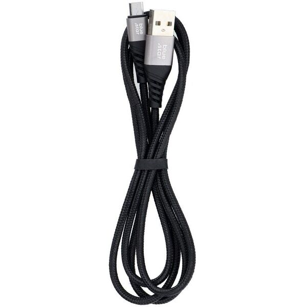 Καλώδιο USB A σε Micro USB Blue Star 2A με πλέξη 1,2 m TFK-DC-003 μαύρο