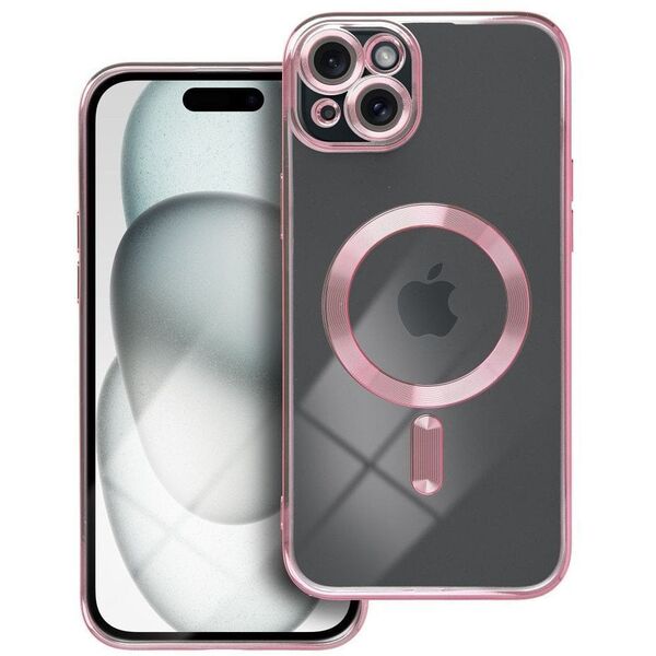 Θήκη ELECTRO MAG COVER συμβατή με MagSafe για IPHONE 15 Plus ροζ χρυσό