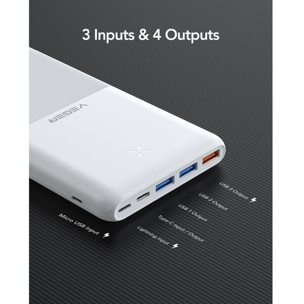 VEGER powerbank 20000 mAh PD QC3.0 3A 20W S22 (W2060) μαύρο