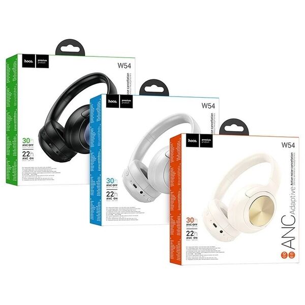 HOCO Słuchawki Bezprzewodowe Bluetooth W54 ANC Białe