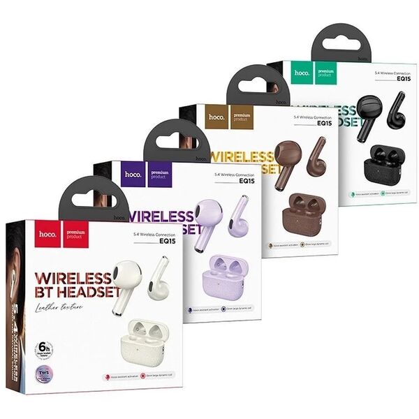 HOCO słuchawki bezprzewodowe bluetooth TWS EQ15 brązowe