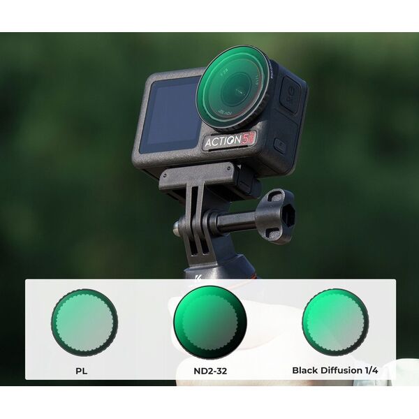 Zestaw Filtrów 3w1 Pl + Nd2-32 + Black Diffusion 1/4 Do Dji Osmo Action 3 4 5 Pro / Sku.2360