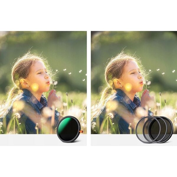 Filtr Hybrydowy 3w1 K&f 40.5 Mm 40.5mm Fader Nd2-32 + Cpl + Black Diffusion 1/4 / Kf01.2059