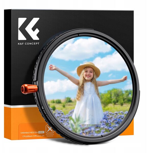 Filtr Hybrydowy 3w1 K&f 43 Mm 43mm Fader Nd2-32 + Cpl + Black Diffusion 1/4 / Kf01.2060