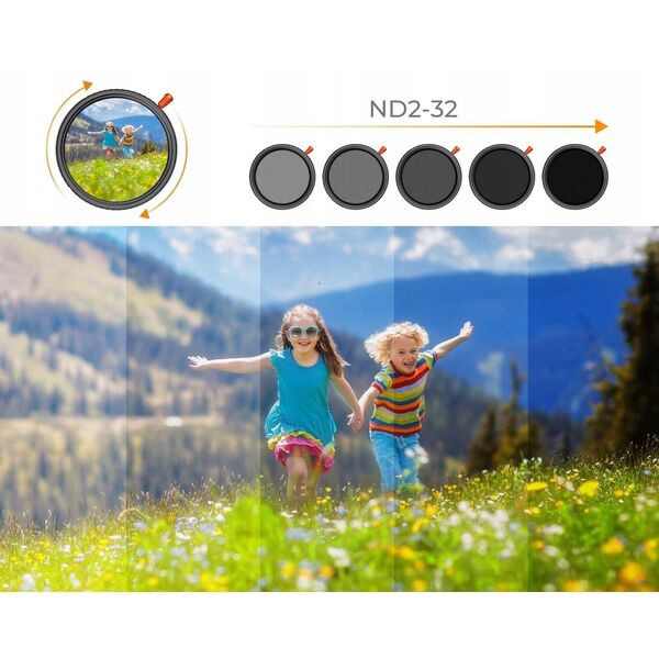 Filtr Hybrydowy 3w1 K&f 67 Mm 67mm Fader Nd2-32 + Cpl + Black Diffusion 1/4 / Kf01.2067