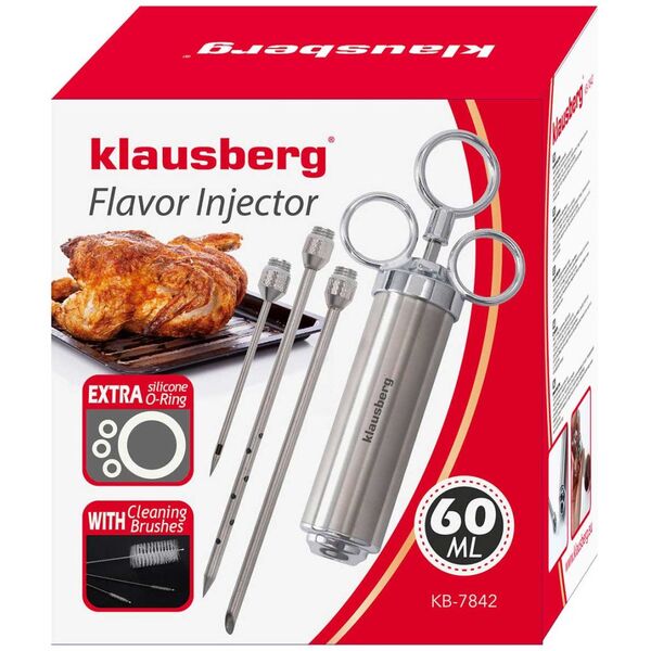 STALOWA NASTRZYKIWARKA 60ml DO PEKLOWANIA MIĘSA KLAUSBERG KB-7842