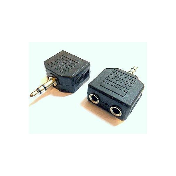 Adapter AV Jack 3.5mm - Jack 3.5mm x2 czarny (ZLA0294)