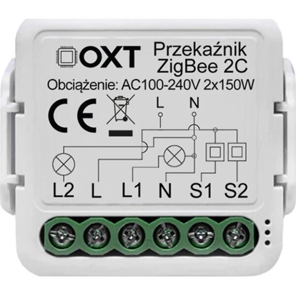 OXT Moduł OXT mini przekaźnik 2 obwody ZigBee TUYA