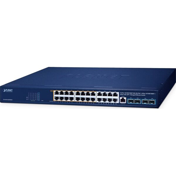 PLANET GS-4210-16UP8T4X łącza sieciowe Zarządzany L2/L4 Gigabit Ethernet (10/100/1000)