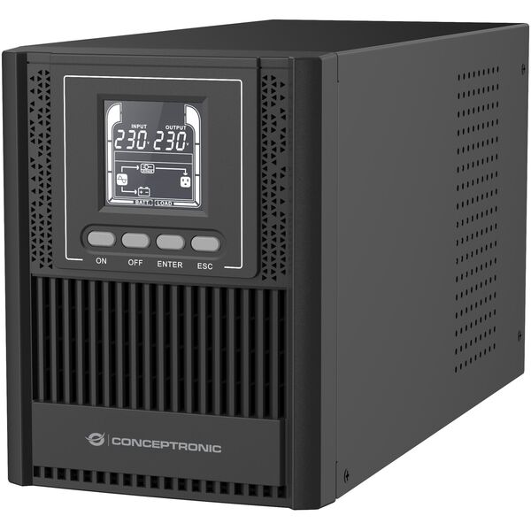 Conceptronic ZEUS52ES1K zasilacz UPS Podwójnej konwersji (online) 1 kVA 900 W 3 x gniazdo sieciowe