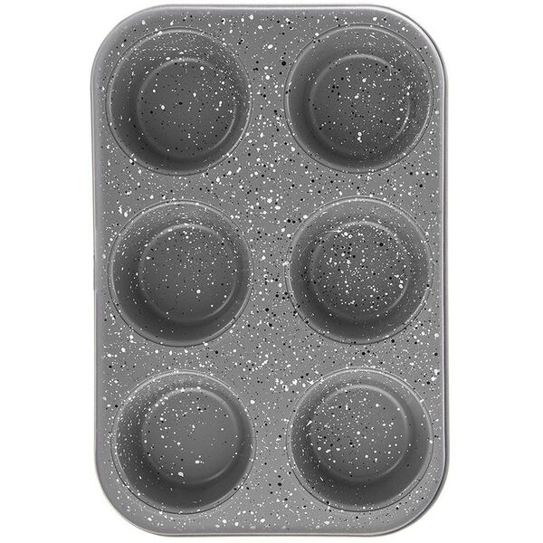 Forma do pieczenia dużych muffinek granitowa 6 szt. babeczek GRANDE 32x22 cm