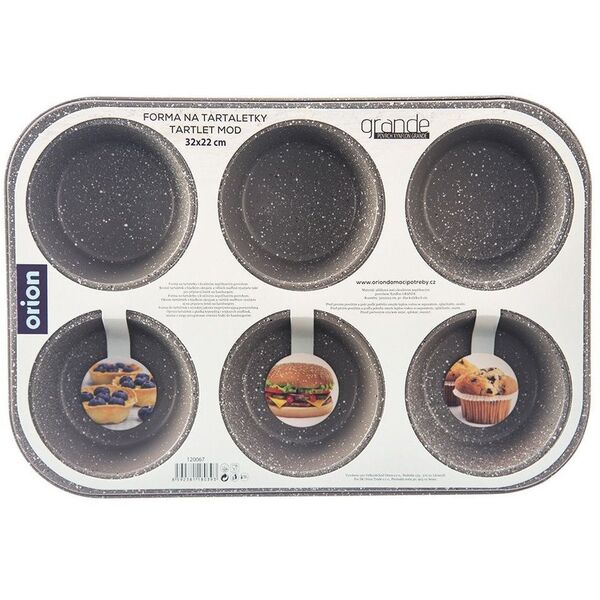 Forma do pieczenia dużych muffinek granitowa 6 szt. babeczek GRANDE 32x22 cm