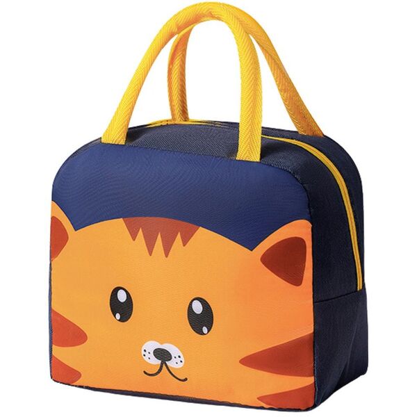 Torba Termiczna Izolacyjna Śniadaniowa Lunch Bag Kot Granatowa 23cm
