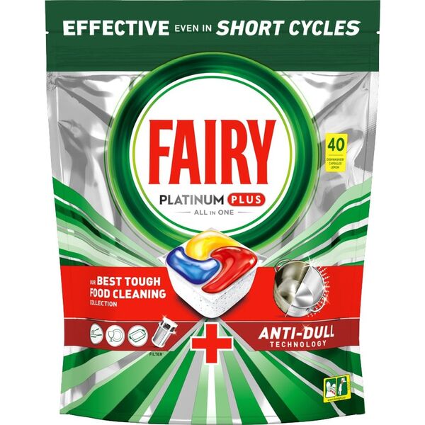 CAPS DISW FAIRY PLATINUMPLUS LEMON 40PCE