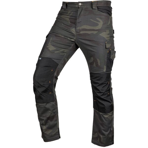 Spodnie robocze Mix&Match, Canvas, wzmocnienia z Cordury, zielone moro, rozmiar M