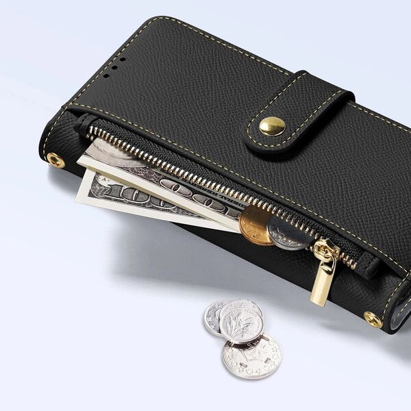 Etui do iPhone 15 Pro Max Dux Ducis Lawa Wallet Mag Skórzane Czarny