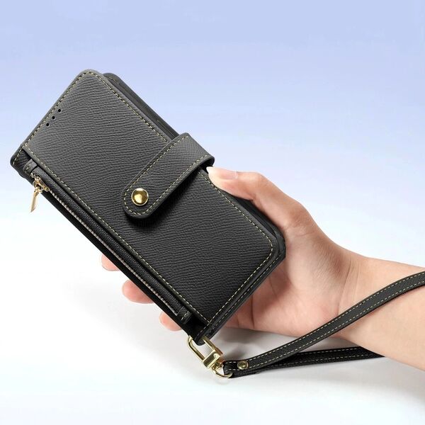 Etui do iPhone 15 Dux Ducis Lawa Skórzane Portfel MagSafe Czarne