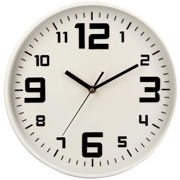CLOCK ELIAN WHITE PLASTIC D30CM
