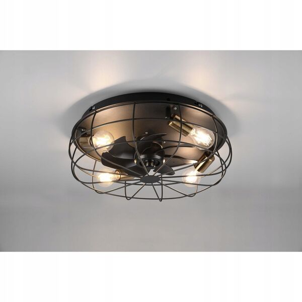 Trio Trondheim fan lamp 48 cm, 4 x E27, matte black
