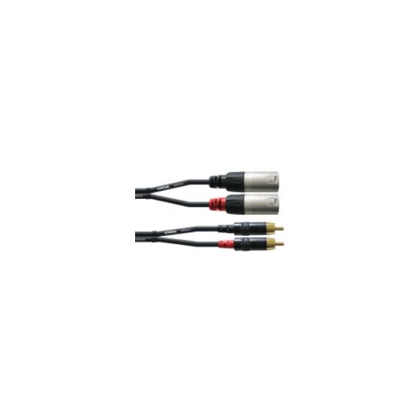 Cordial 2 x RCA to 2 x XLR audio cable, 3 m